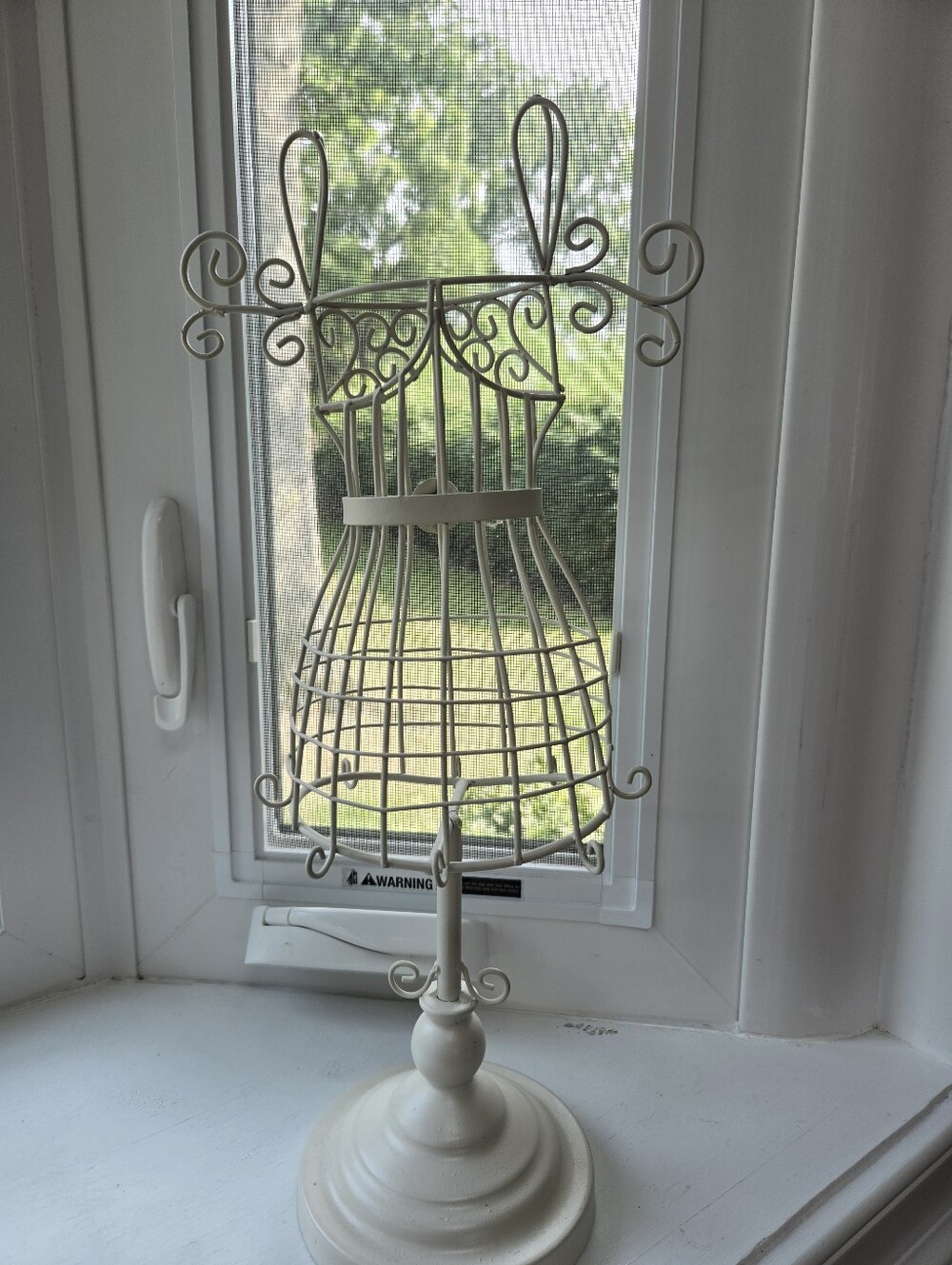 White Decorative Dress Form Jewelry Stand - Unbranded